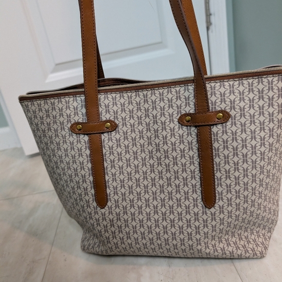 Fossil Felicity Signature Tote Handbag, Taupe/Tan - Picture 5 of 6